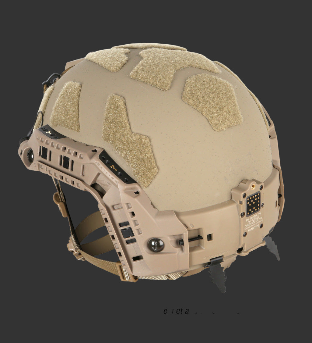OPS-CORE RAILINK Power & Data ARC Rails installed on FAST high-cut helmet showing night-vision mount compatibility