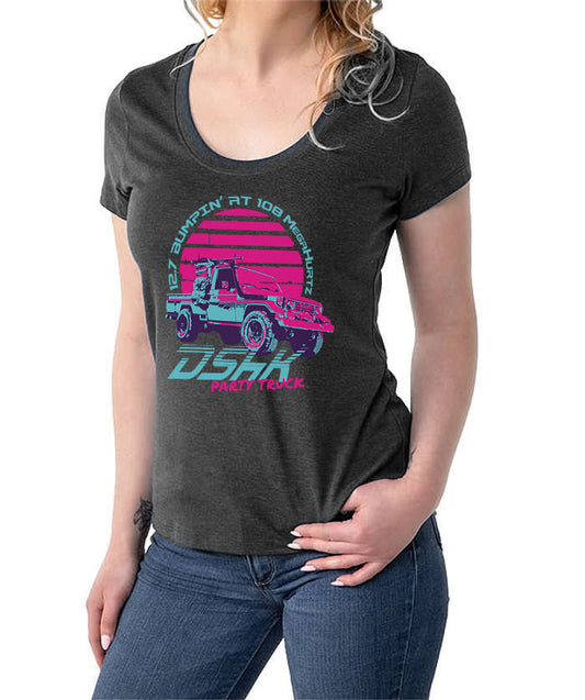 DShK PARTY TRUCK Womens Scoop Neck TEE SHIRT