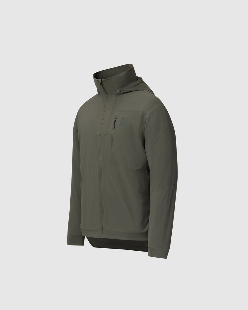 On form photo of the Tomahawk Performance Crosswind Jacket, a tactical windbreaker, in Ranger Green.