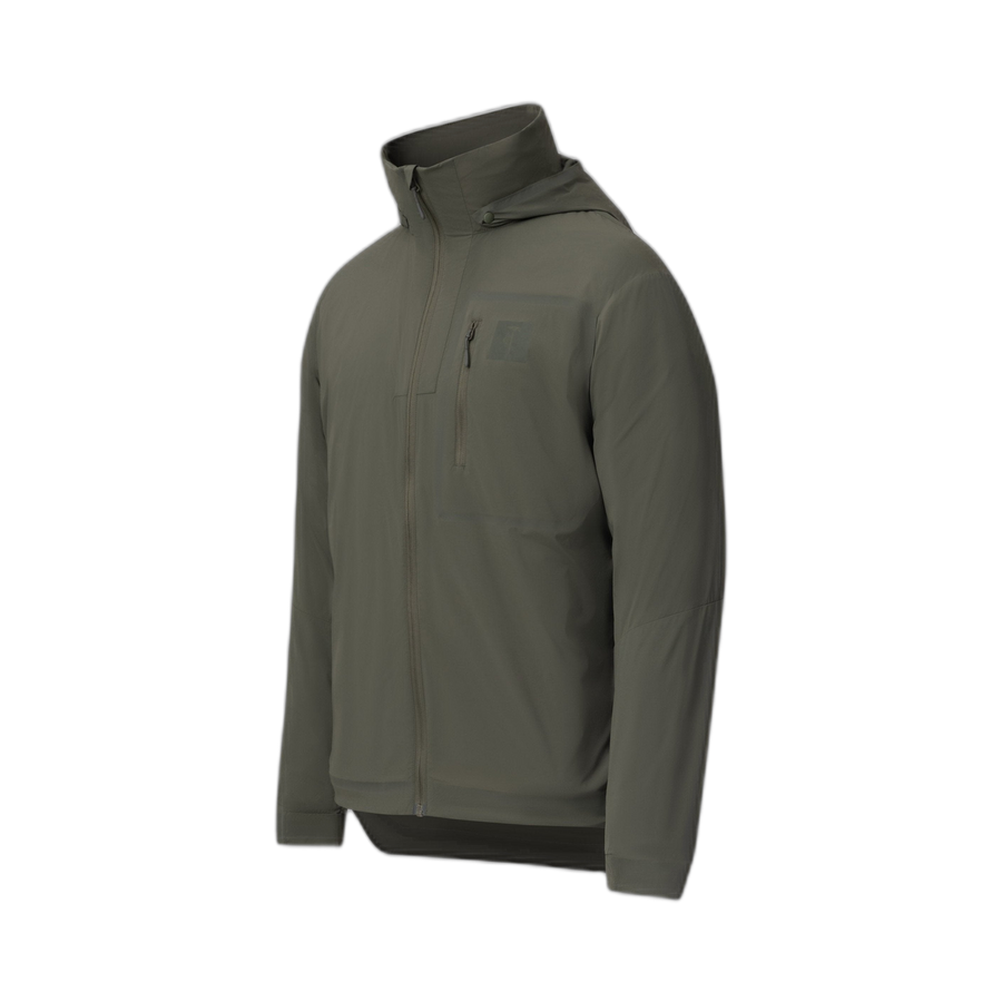 On form photo of the Tomahawk Performance Crosswind Jacket, a tactical windbreaker, in Ranger Green.