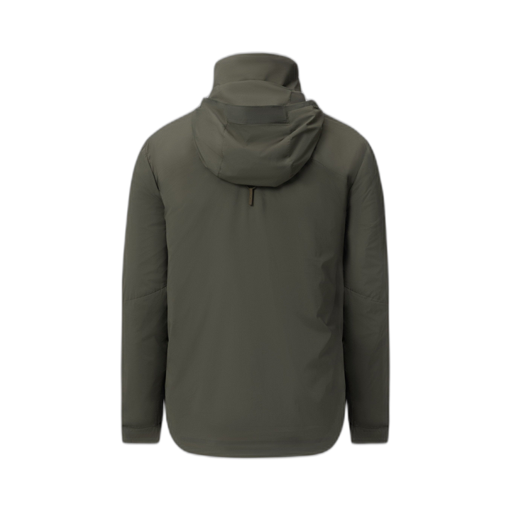 On form back photo of the Tomahawk Performance Crosswind Jacket, a tactical windbreaker, in Ranger Green.
