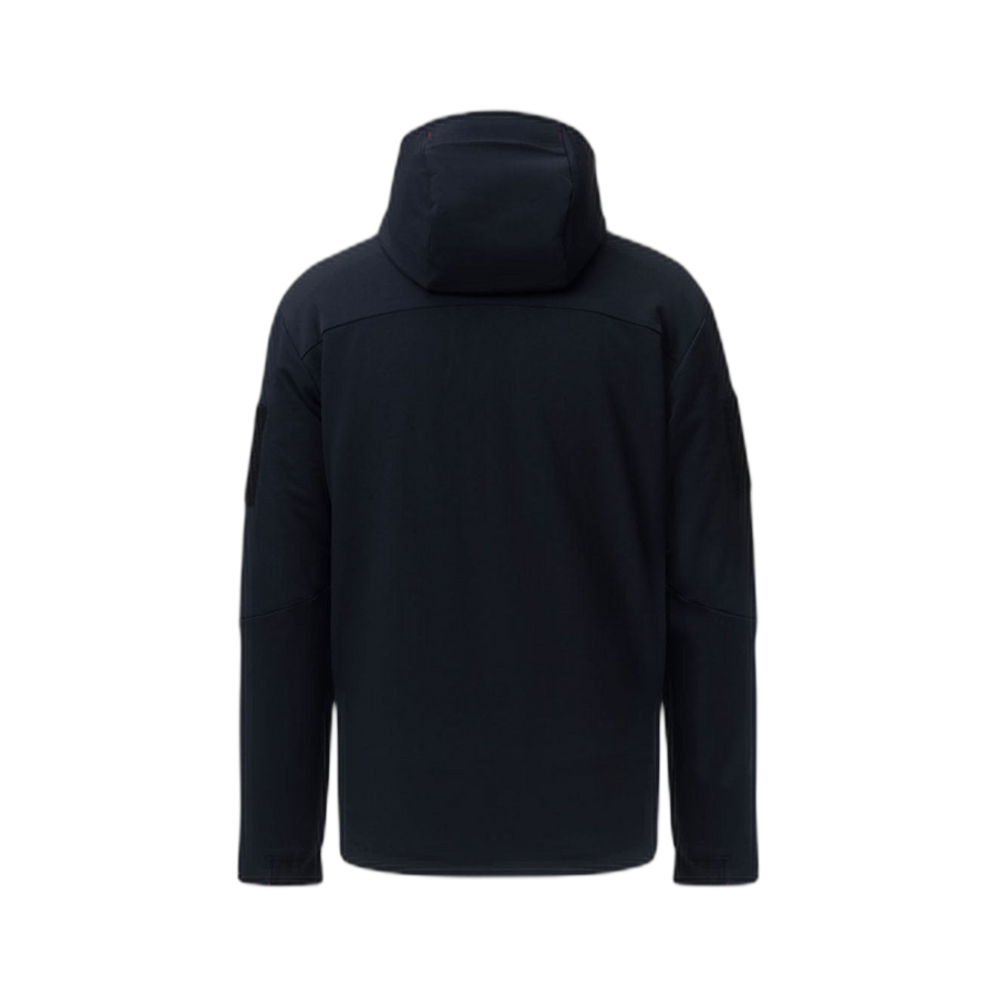 On form back photo of the Tomahawk Performance Instructor Jacket, a tactical insulated softshell jacket, in Black.