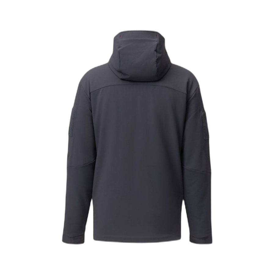 On form back photo of the Tomahawk Performance Instructor Jacket, an insulated softshell tactical jacket, in Urban Grey.