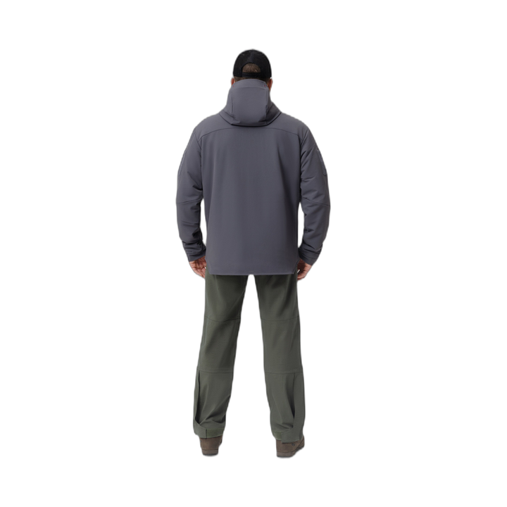 Back photo of the Tomahawk Performance Instructor Jacket, a tactical cold weather insulated jacket, in the Urban Grey color way.