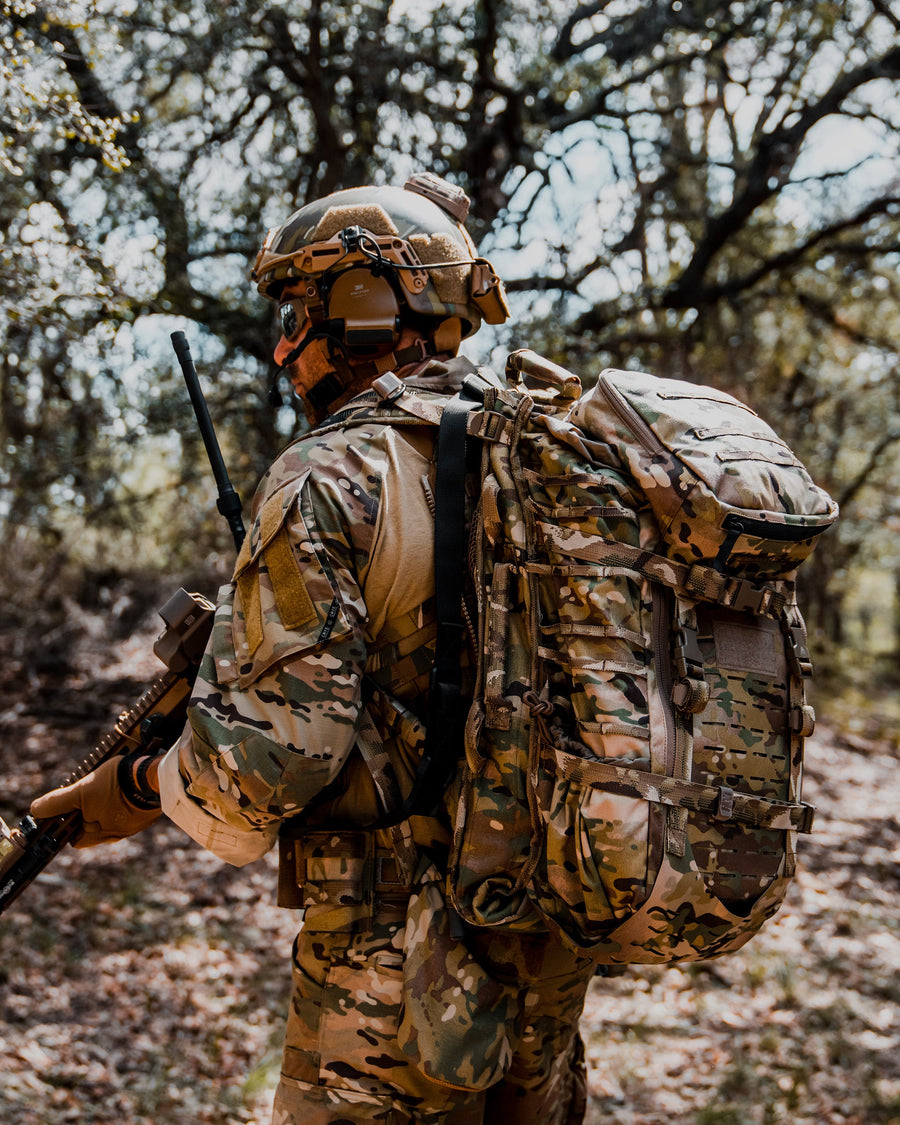 Eberlestock G2 Gunslinger II tactical rifle pack in use - lifestyle photo