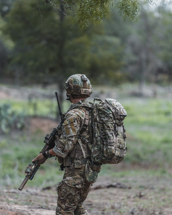 Eberlestock G2 Gunslinger II tactical rifle pack in use - lifestyle photo