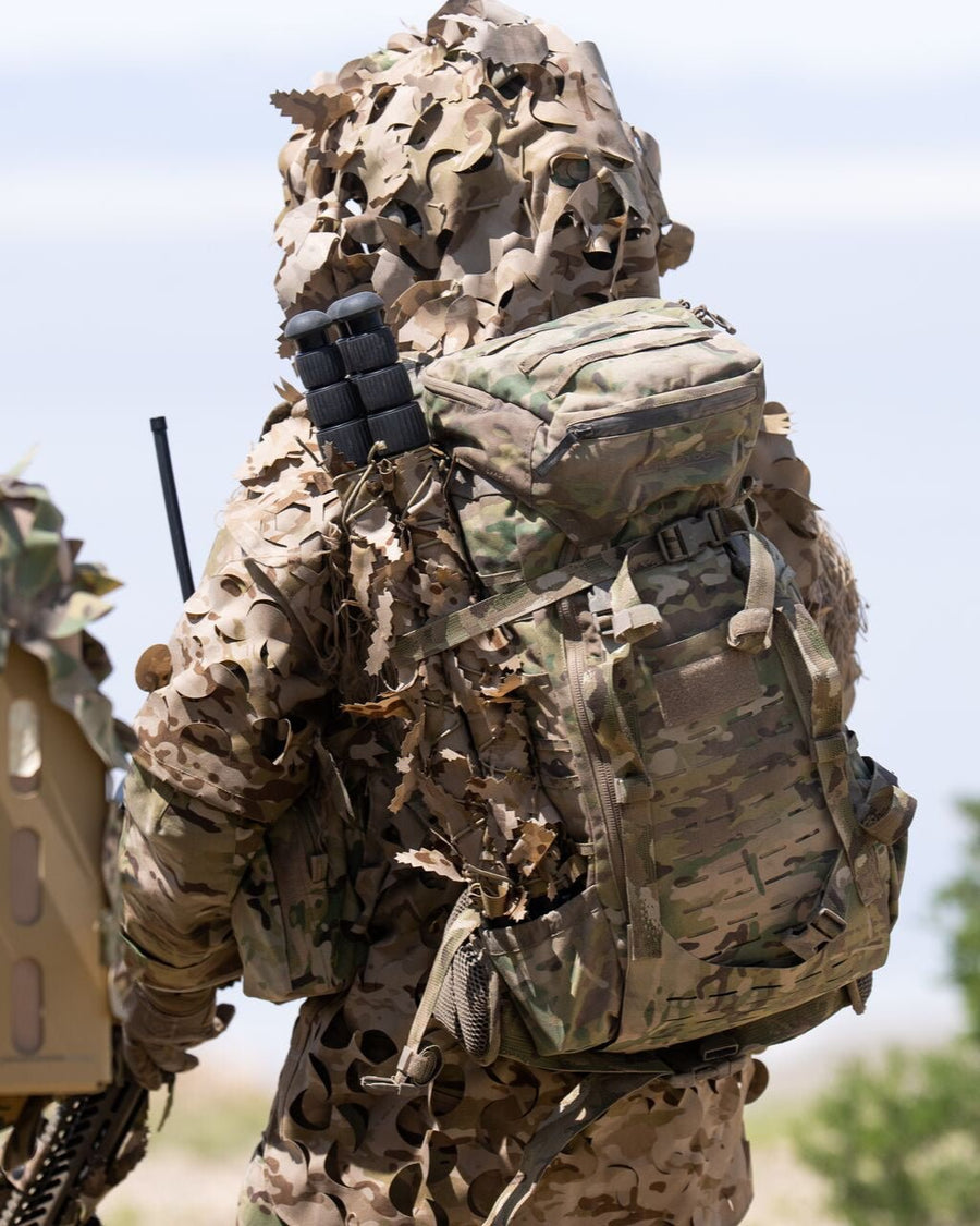 Eberlestock G2 Gunslinger II tactical rifle pack in use - lifestyle photo