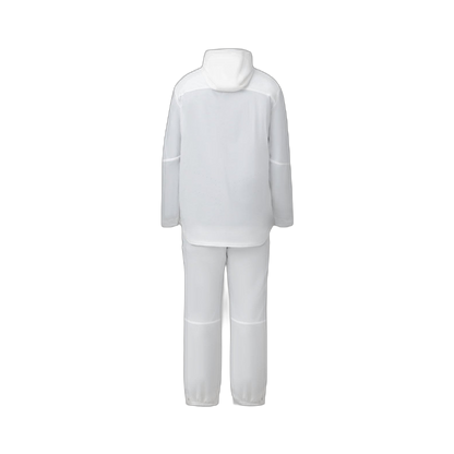 On form back photo of the Tomahawk Performance Overlayer Anorak and Overlayer Pants set, a tactical arctic concealment solution, in Overwhite.
