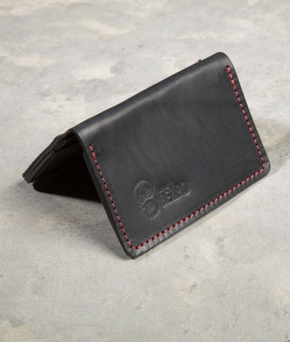 Flagrant Beard Leather Wallet- Black & Red